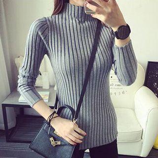 Rib-knit Long-sleeve Top