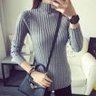 Rib-knit Long-sleeve Top