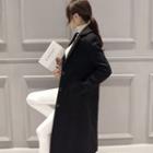 Notched-lapel Plain Buttoned Coat