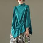 3/4-sleeve Mock-neck T-shirt