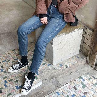Napped Straight-cut Jeans