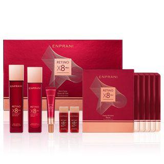 Enprani - Retino Eight X8 Pro Skin Care Set: Deep Wrinkle Skin Softner 150ml + 25ml + Emulsion 130ml + 25ml + Spot Corrector 15ml + Mask 25ml X 5pcs 10pcs