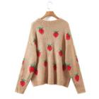 Fruit Jacquard Sweater Vest Coffee - One Size