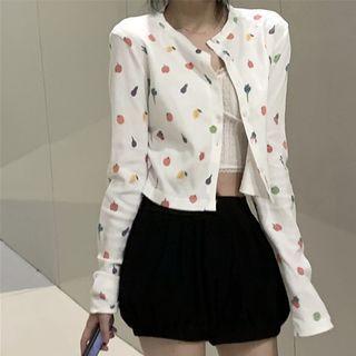 Fruit Print Cardigan As Shown In Figure - One Size