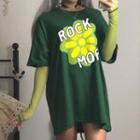 Mock Two-piece Lettering And Graphic T-shirt