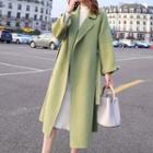 Notched-lapel Belted Long Coat