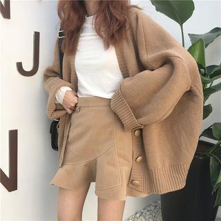 Oversize Plain Cardigan