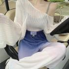 Long-sleeve Mesh Top / Gradient Pants