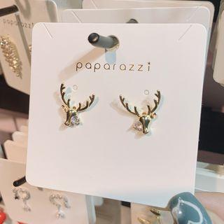 Rhinestone Deer Earring 1 Pair - My30495 - Gold - One Size