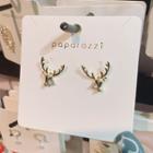 Rhinestone Deer Earring 1 Pair - My30495 - Gold - One Size
