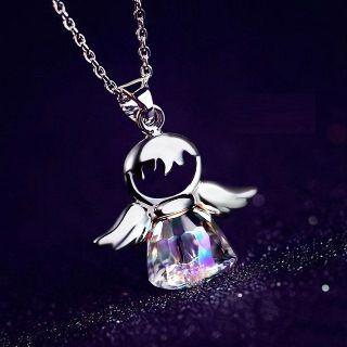 Crystal Angle Pendant Necklace