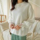 Drop-shoulder Rib-knit Sweatshirt