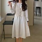 Plaid Camisole Top / Puff-sleeve A-line Dress