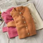 Button-down Cable-knit Cardigan In 7 Colors