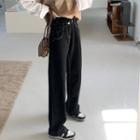 High Waist Asymmetrical Loose Fit Jeans