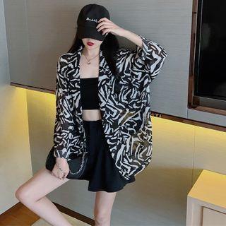 Zebra Print Blazer Zebra - Black & White - One Size