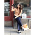 Band-waist Wide-leg Jeans One Size