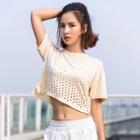 Short Sleeve Cropped Sports T-shirt