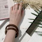 Set Of 2: Wood Bangle Brown - One Size