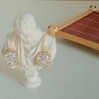 Rhinestone Dangle Earring 1 Pair - White & Gold - One Size
