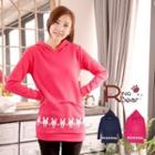 Polka-dot Rabbit Hooded Long-sleeve Top