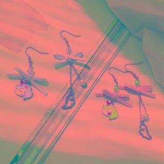 Asymmetrical Unicorn Drop Earring / Clip-on Earring