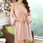 Set: Spaghetti Strap Night Dress + Robe