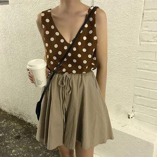 Dotted Chiffon Tank Top / Skort
