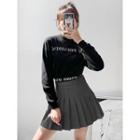 Rhinestone Crop Sweatshirt