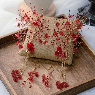 Flower Branches Alloy Headpiece Red - One Size