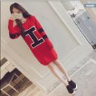 Long-sleeve Lettering Sweatshirt Dress