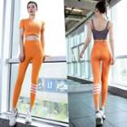 Set: Short Sleeve Sport Top + Plain Sport Bralette + Yoga Pants