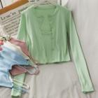 Set: U-neck Camisole Top + Cardigan In 5 Colors
