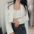 Double-breasted Cropped Jacket / Cropped Tank Top