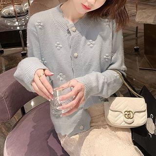 Crew Neck Plain Cardigan