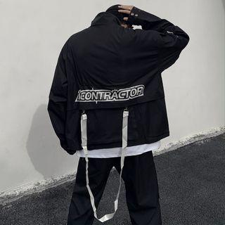 Front Pocket Buckled Zip Jacket / Belted Straight-cut Pants