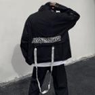 Front Pocket Buckled Zip Jacket / Belted Straight-cut Pants