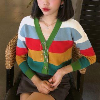 Color-bock Cardigan