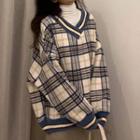 Plaid Sweatshirt / Long-sleeve Turtle Neck T-shirt