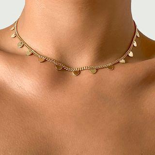 Heart Fringed Alloy Choker