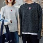 Couple Matching Heart Embroidered Lettering Sweater