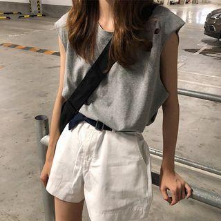 Set: Printed Tank Top + Wide Leg Shorts