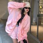 Long-sleeve Plain Jacket / High-waist Shorts