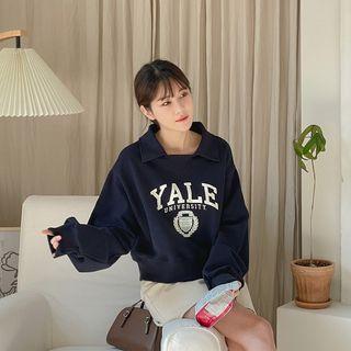 Collared Varsity Letter Sweatshirt