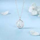 Chinese Character Disc Necklace Silver - One Size