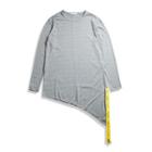 Zip Detail Asymmetric Long-sleeve T-shirt