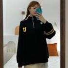 Half Zip-up Letter Print Sweatshirt