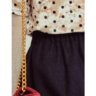 Plus Size Metallic-button Mini Wrap Skirt