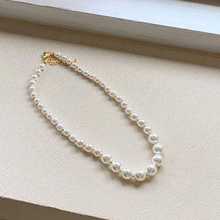Gradient Freshwater-pearl Necklace Gold - One Size