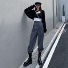 Long-sleeve Paneled T-shirt / Harem Pants / Jacket